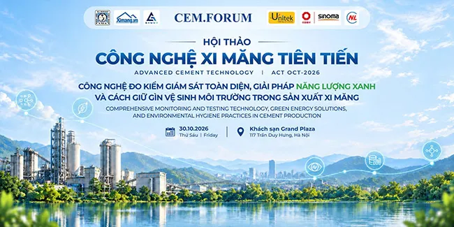 Hội thảo ACT Oct-2026: Đo kiểm giám sát, năng lượng xanh và vệ sinh môi trường trong nhà máy xi măng